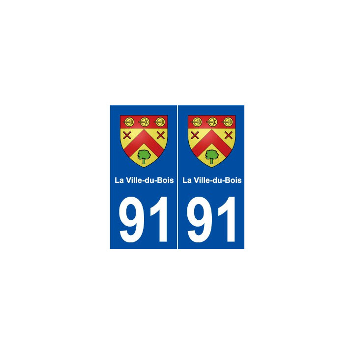 91 La Ville-du-Bois blason autocollant plaque stickers ville