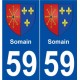 60 Somain blason autocollant plaque stickers ville