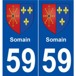 60 Somain blason autocollant plaque stickers ville