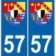 57 Moselle autocollant plaque blason armoiries stickers département