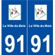 91 La Ville-du-Bois logo autocollant plaque stickers ville