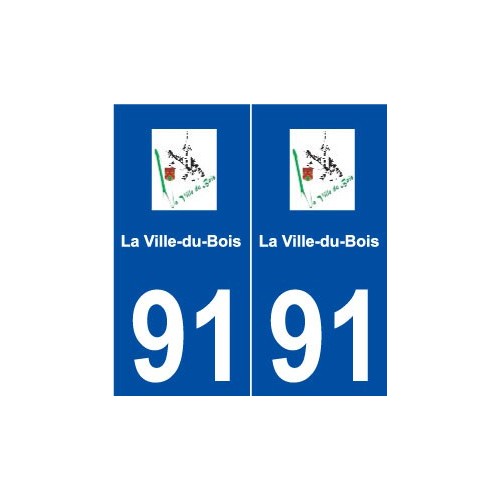 91 La Ville-du-Bois logo autocollant plaque stickers ville