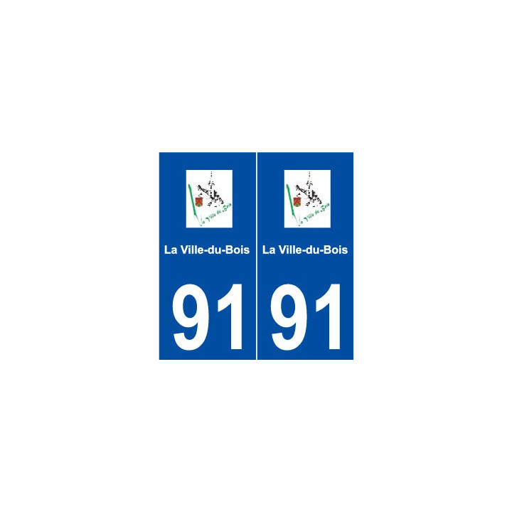 91 La Ville-du-Bois logo autocollant plaque stickers ville