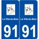 91 La Ville-du-Bois logo autocollant plaque stickers ville