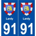 91 Lardy blason autocollant plaque stickers ville