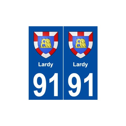 91 Lardy blason autocollant plaque stickers ville