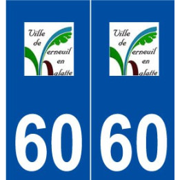 60 Verneuil-en-Halatte logo autocollant plaque stickers ville