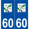 60 Verneuil-en-Halatte logo autocollant plaque stickers ville