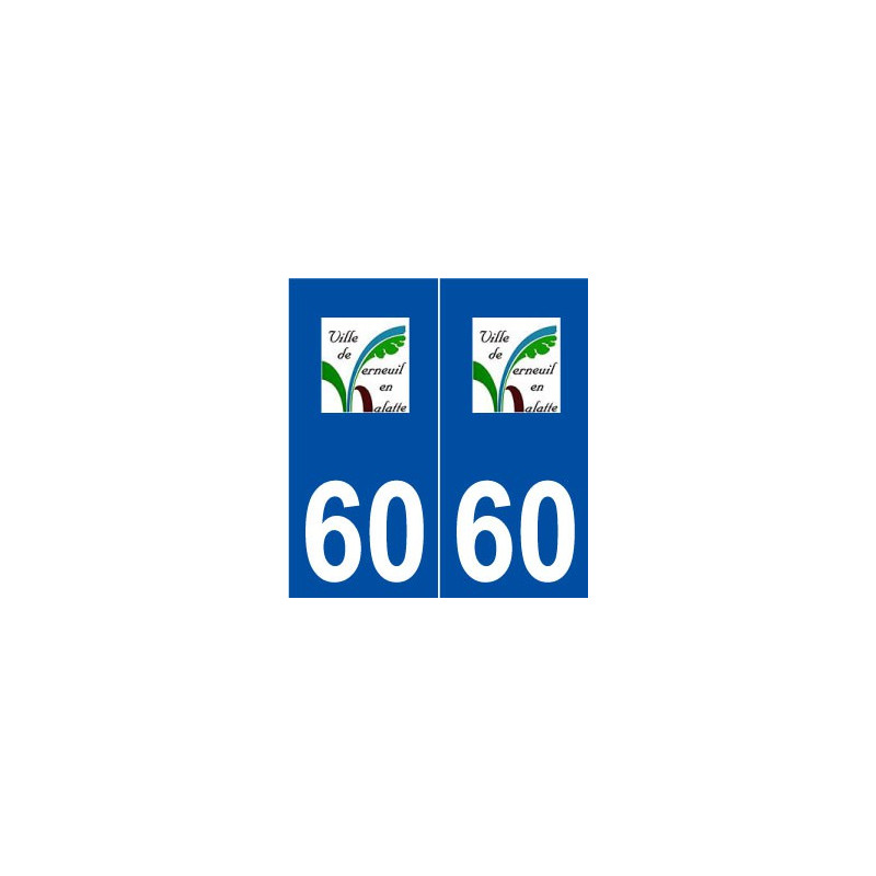 60 Verneuil-en-Halatte logo autocollant plaque stickers ville