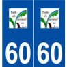 60 Verneuil-en-Halatte logo autocollant plaque stickers ville
