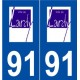 91 Lardy logo autocollant plaque stickers ville
