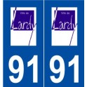 91 Lardy logo autocollant plaque stickers ville