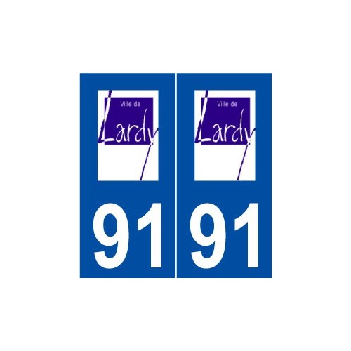91 Lardy logo autocollant plaque stickers ville