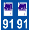 91 Lardy logo autocollant plaque stickers ville