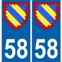 58 Nièvre autocollant plaque blason armoiries stickers département