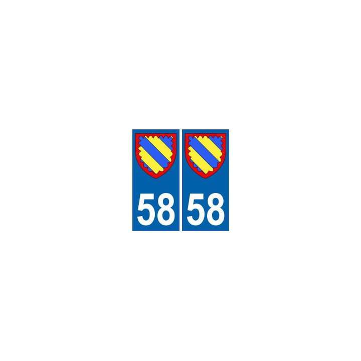 58 Nièvre autocollant plaque blason armoiries stickers département