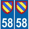 58 Nièvre autocollant plaque blason armoiries stickers département