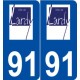 91 Lardy logo autocollant plaque stickers ville