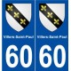 60 Villers-Saint-Paul blason autocollant plaque stickers ville
