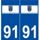 91 Le Coudray-Montceaux logo autocollant plaque stickers ville