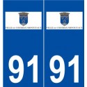 91 Le Coudray-Montceaux logo autocollant plaque stickers ville