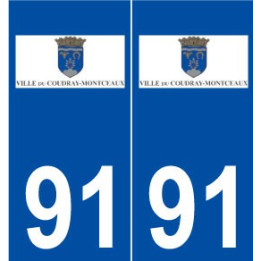 91 Le Coudray-Montceaux logo autocollant plaque stickers ville
