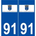 91 Le Coudray-Montceaux logo autocollant plaque stickers ville