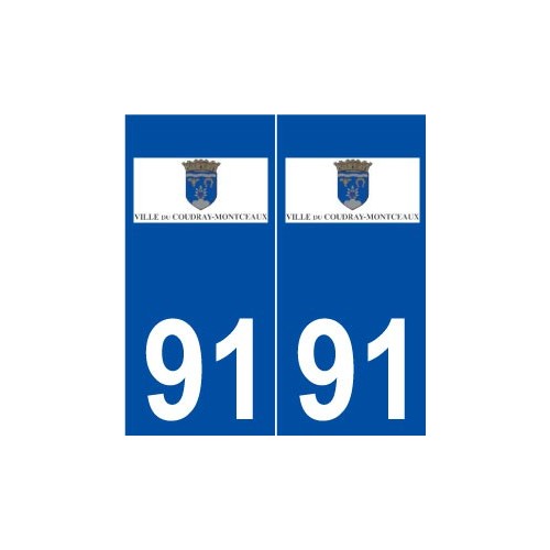 91 Le Coudray-Montceaux logo autocollant plaque stickers ville
