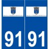 91 Le Coudray-Montceaux logo autocollant plaque stickers ville