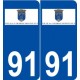 91 Le Coudray-Montceaux logo autocollant plaque stickers ville