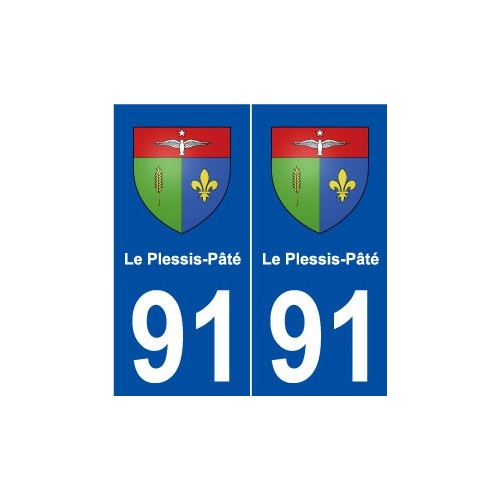 91 Le Plessis-Pâté blason autocollant plaque stickers ville