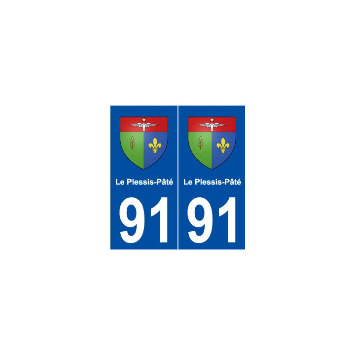 91 Le Plessis-Pâté blason autocollant plaque stickers ville