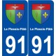 91 Le Plessis-Pâté blason autocollant plaque stickers ville