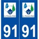 91 Le Plessis-Pâté logo autocollant plaque stickers ville
