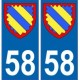 58 Nièvre autocollant plaque blason armoiries stickers département