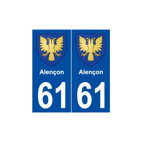 61 Alençon blason autocollant plaque stickers ville
