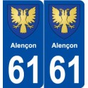 61 Alençon blason autocollant plaque stickers ville