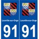 91 Leuville-sur-Orge blason autocollant plaque stickers ville