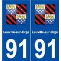 91 Leuville-sur-Orge blason autocollant plaque stickers ville