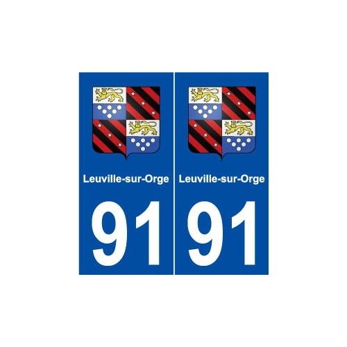 91 Leuville-sur-Orge blason autocollant plaque stickers ville