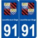 91 Leuville-sur-Orge blason autocollant plaque stickers ville