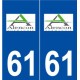 61 Alençon logo autocollant plaque stickers ville