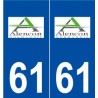 61 Alençon logo autocollant plaque stickers ville