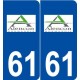 61 Alençon logo autocollant plaque stickers ville