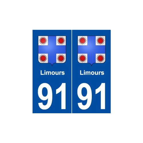 91 Limours blason autocollant plaque stickers ville