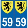 59 Nord autocollant plaque blason armoiries stickers département