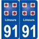 91 Limours blason autocollant plaque stickers ville