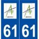 61 Argentan logo autocollant plaque stickers ville