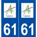 61 Argentan logo autocollant plaque stickers ville