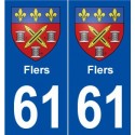 61 Flers blason autocollant plaque stickers ville